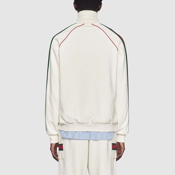 Толстовка Gucci ribbon knitted zip sweatshirt, мужская, белый — фото 3