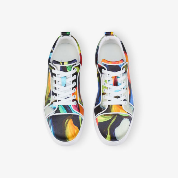 Кроссовки Christian Louboutin Fun Louis Junior  на низкой подошве из креп-сатина, мультиколор — фото 2