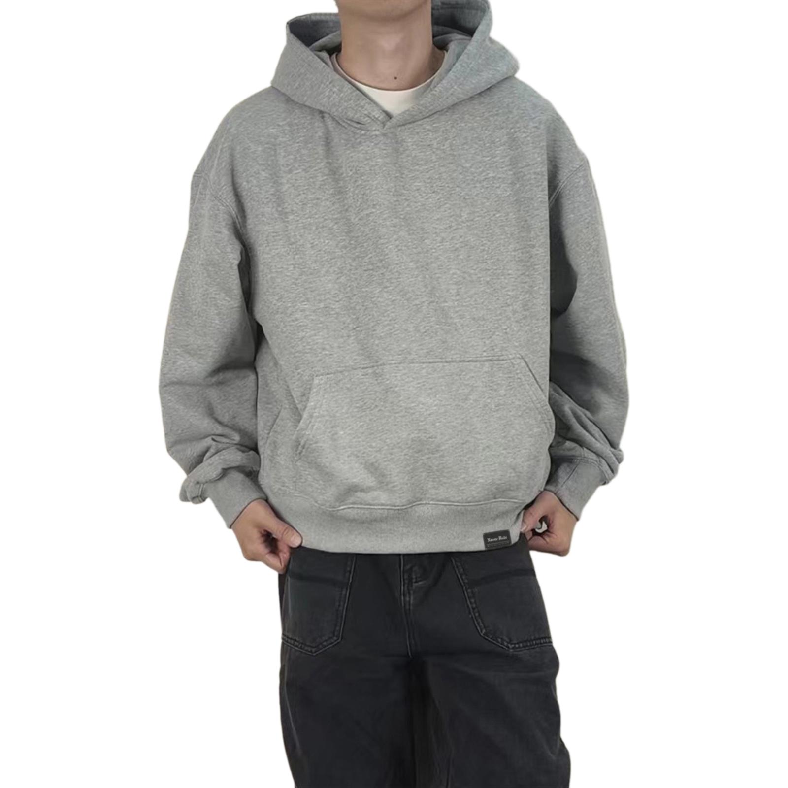 

Толстовка Unisex Hooded Moderate NEVER RULE, heather серый heavyweight fleece-lined upgraded