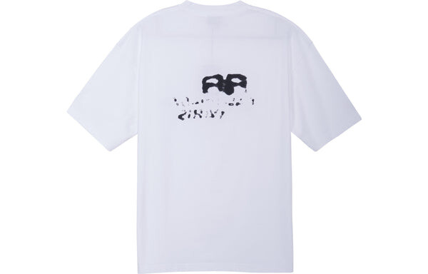 Футболка hand-drawn bb icon t-shirt medium fit 'white black' Balenciaga, белый — фото 2
