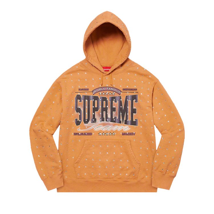 

Толстовка Supreme Rhinestone Hooded Sweatshirt Light Mustard, желтый