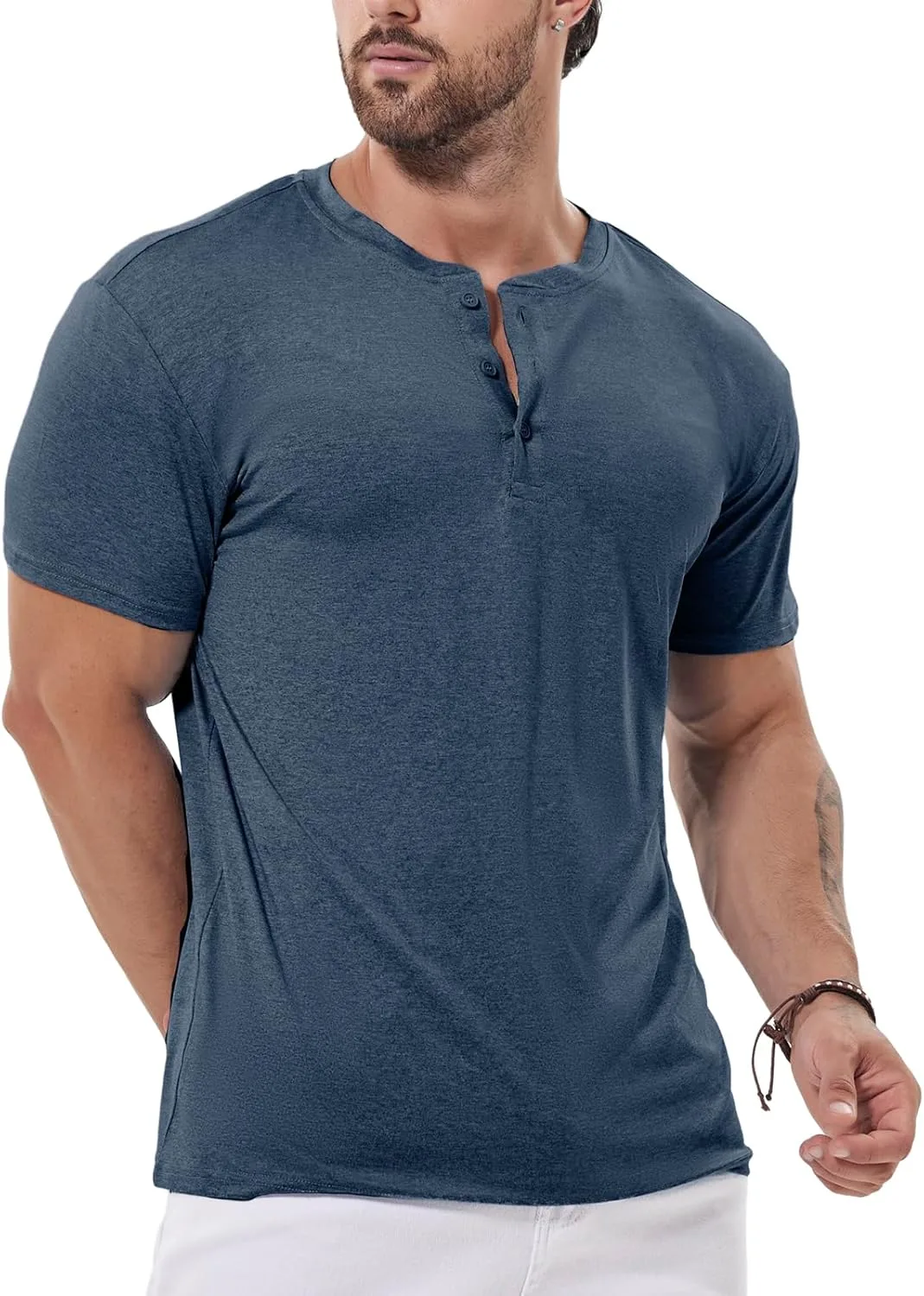 

Мужская футболка henley dry fit tech slim fit quick dry ICEMOOD
