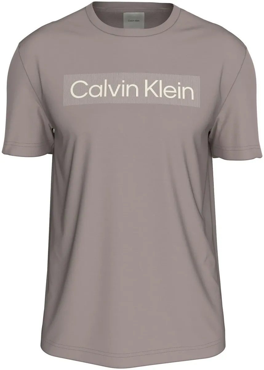 

Футболка Calvin Klein Big&Tall "BT_BOX STRIPED LOGO T-SHIRT", больших размеров с надписью логотипа, цвет Bark