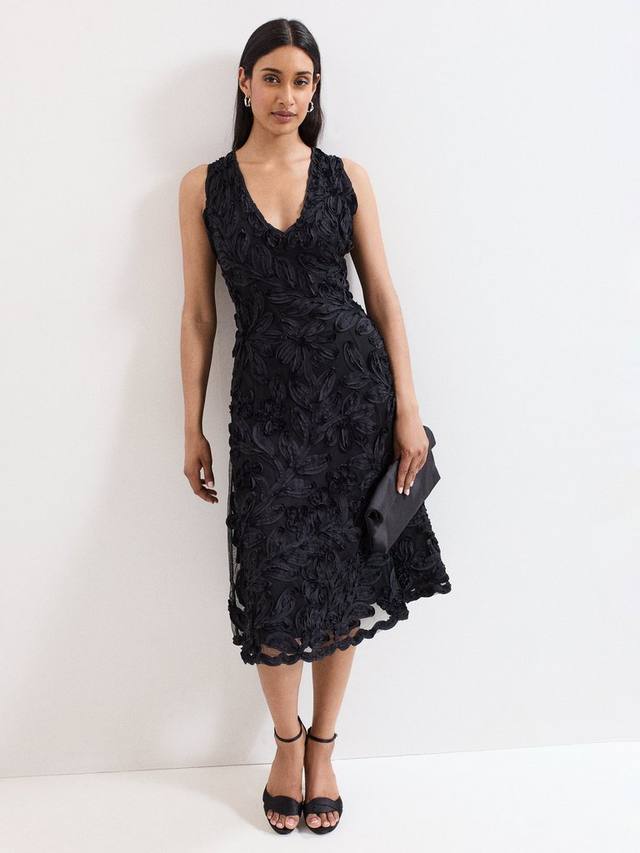 

Платье Paloma с цветочными кружевными аппликациями Phase Eight, Black