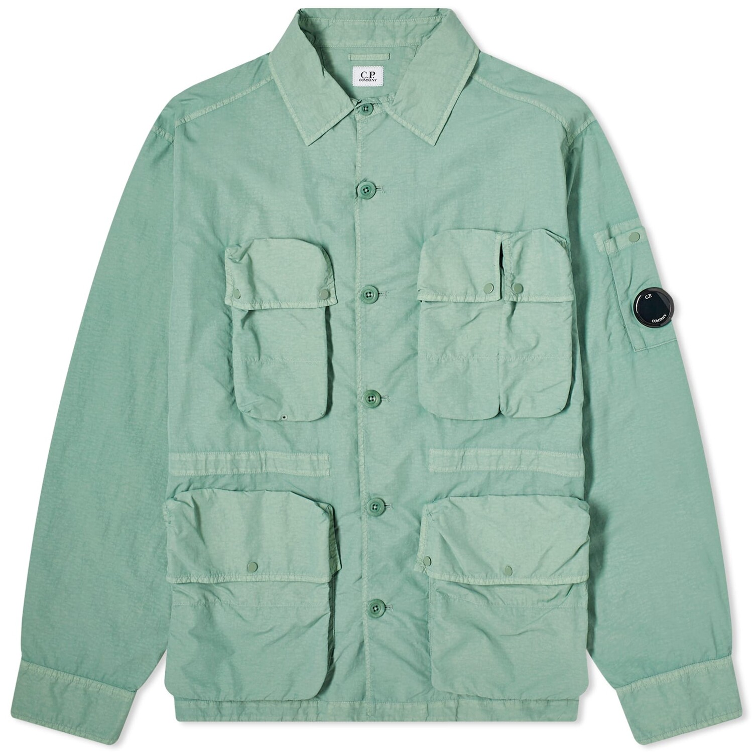 

Рубашка C.P. Company Flatt Nylon Utility Overshirt, цвет Green Bay