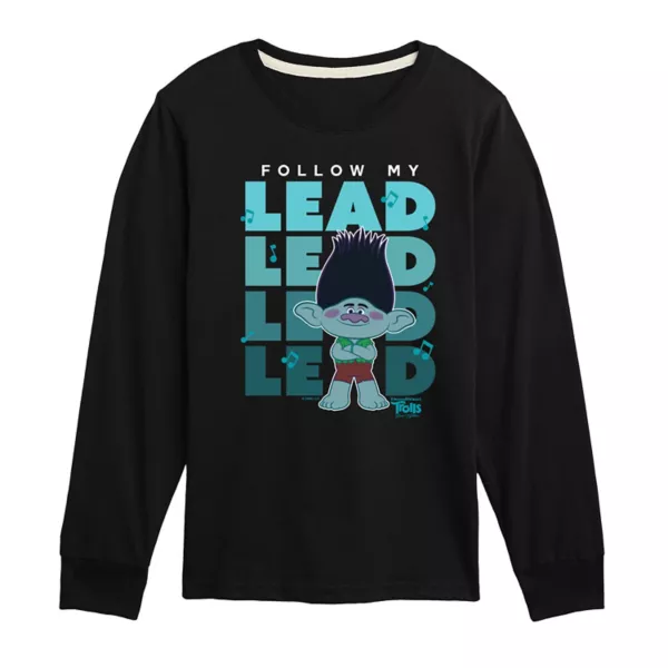 

Футболка с длинным рукавом с принтом «Тролли из фильма «Следуй за мной»» для мальчиков 8-20 лет Dreamworks, черный