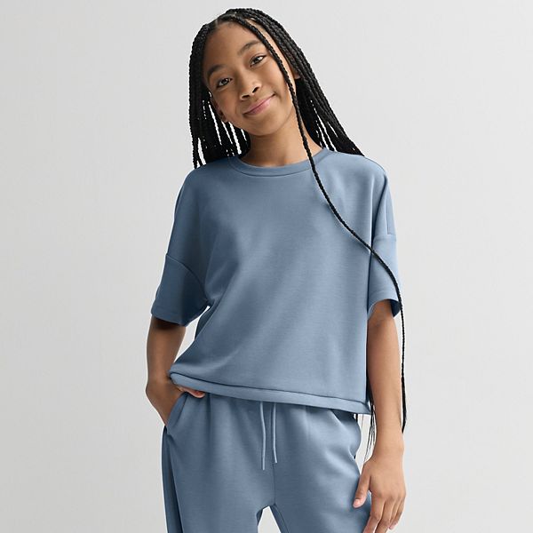

Детская футболка Girls 7-16 lightweight solace boxy tee Flx, Estabrook Blue