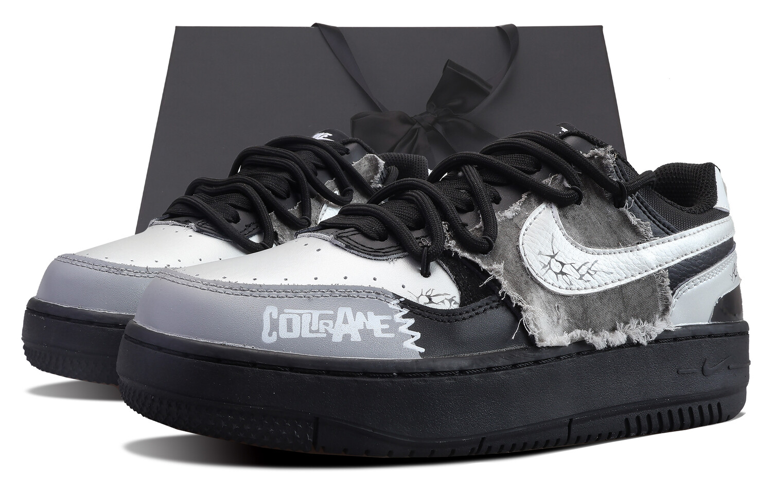 

Кроссовки Nike Gamma Force Skateboarding Shoes Women's Low-top White, черный/белый