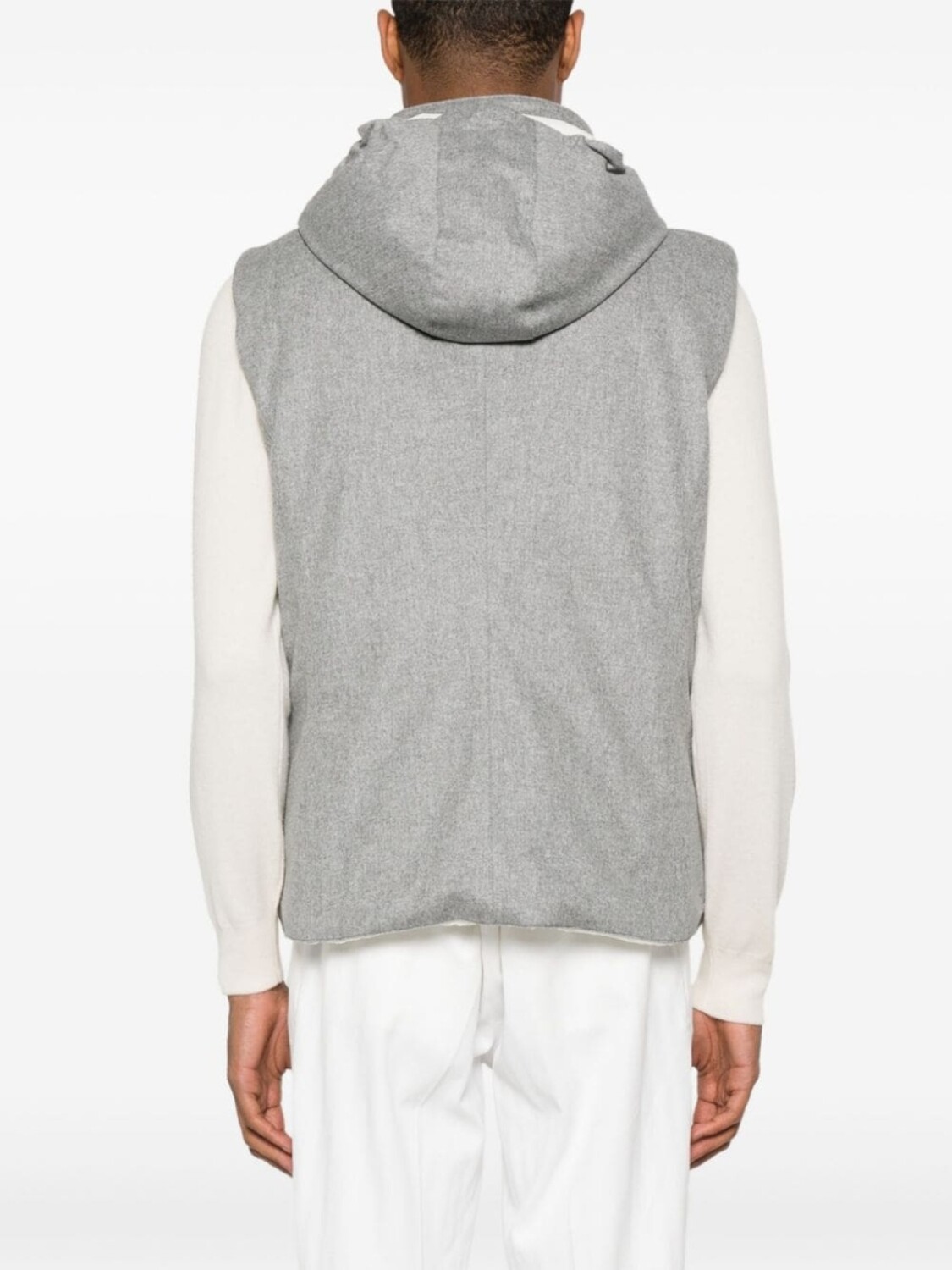 

Brunello Cucinelli дутый жилет с капюшоном, серый