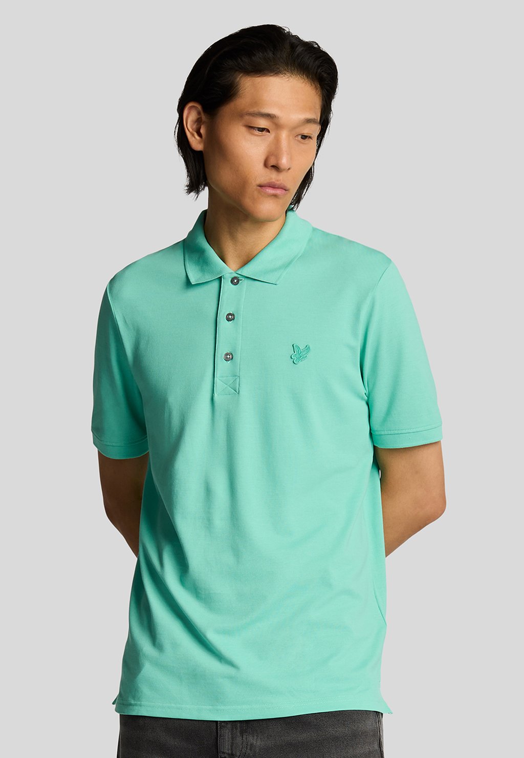 

Рубашка поло SUPERFINE Lyle & Scott, бирюзовый