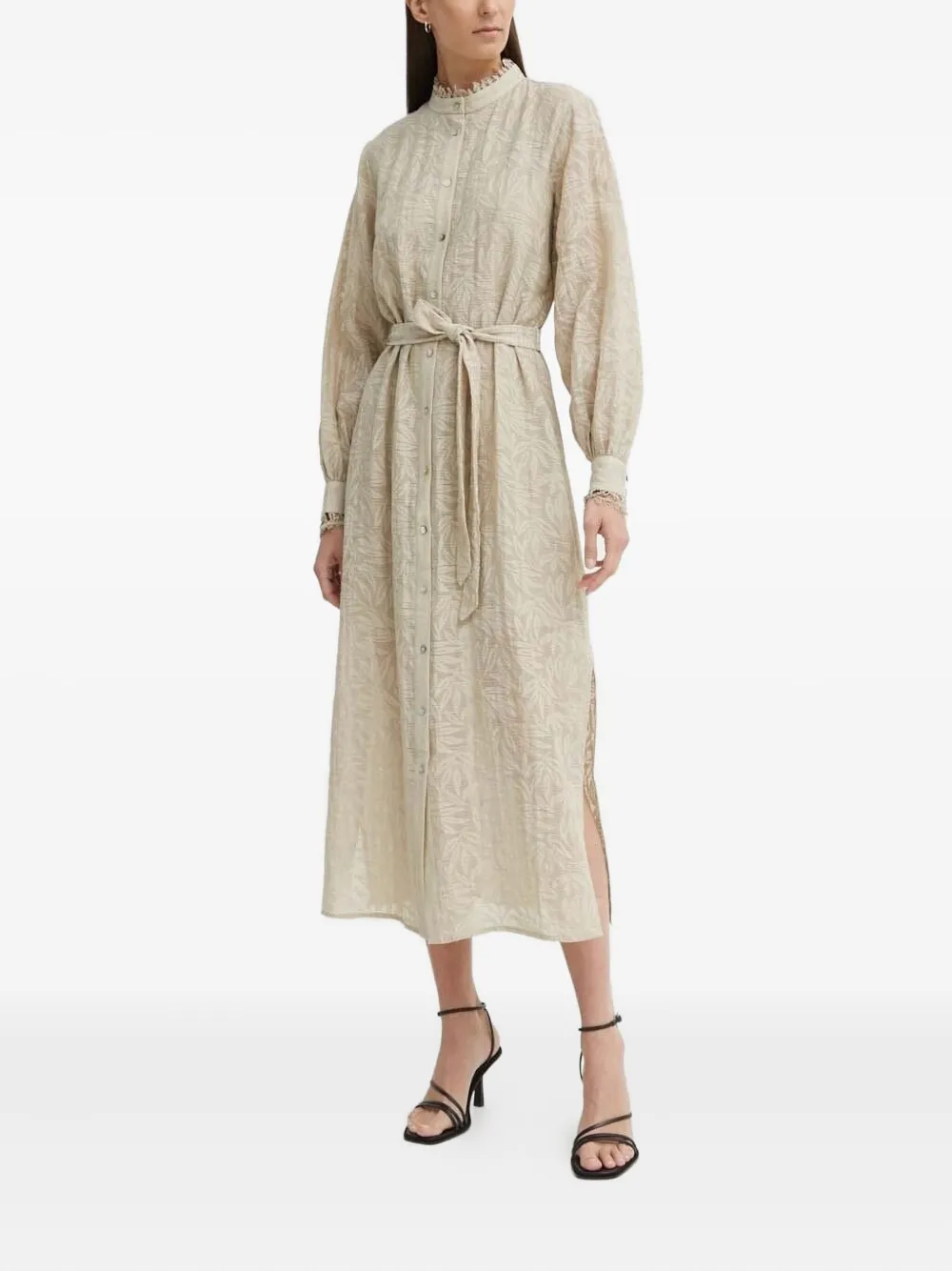 

Платье миди с кружевом и принтом Bruuns Bazaar, нейтральный