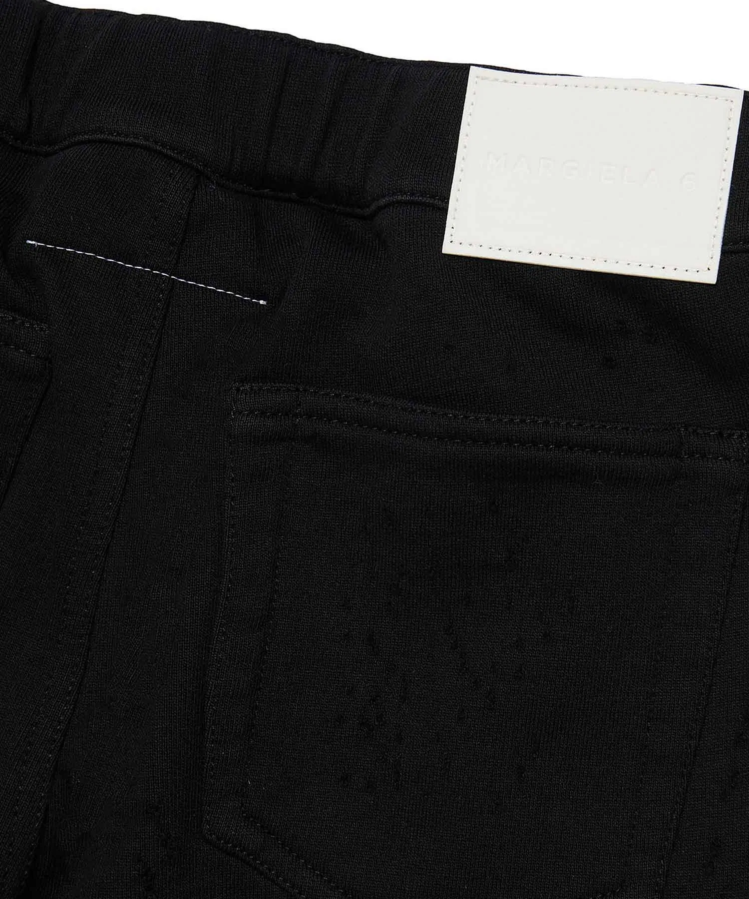 Унисекс хлопковые брюки прямого кроя MM6 Maison Margiela чёрные — фото 3