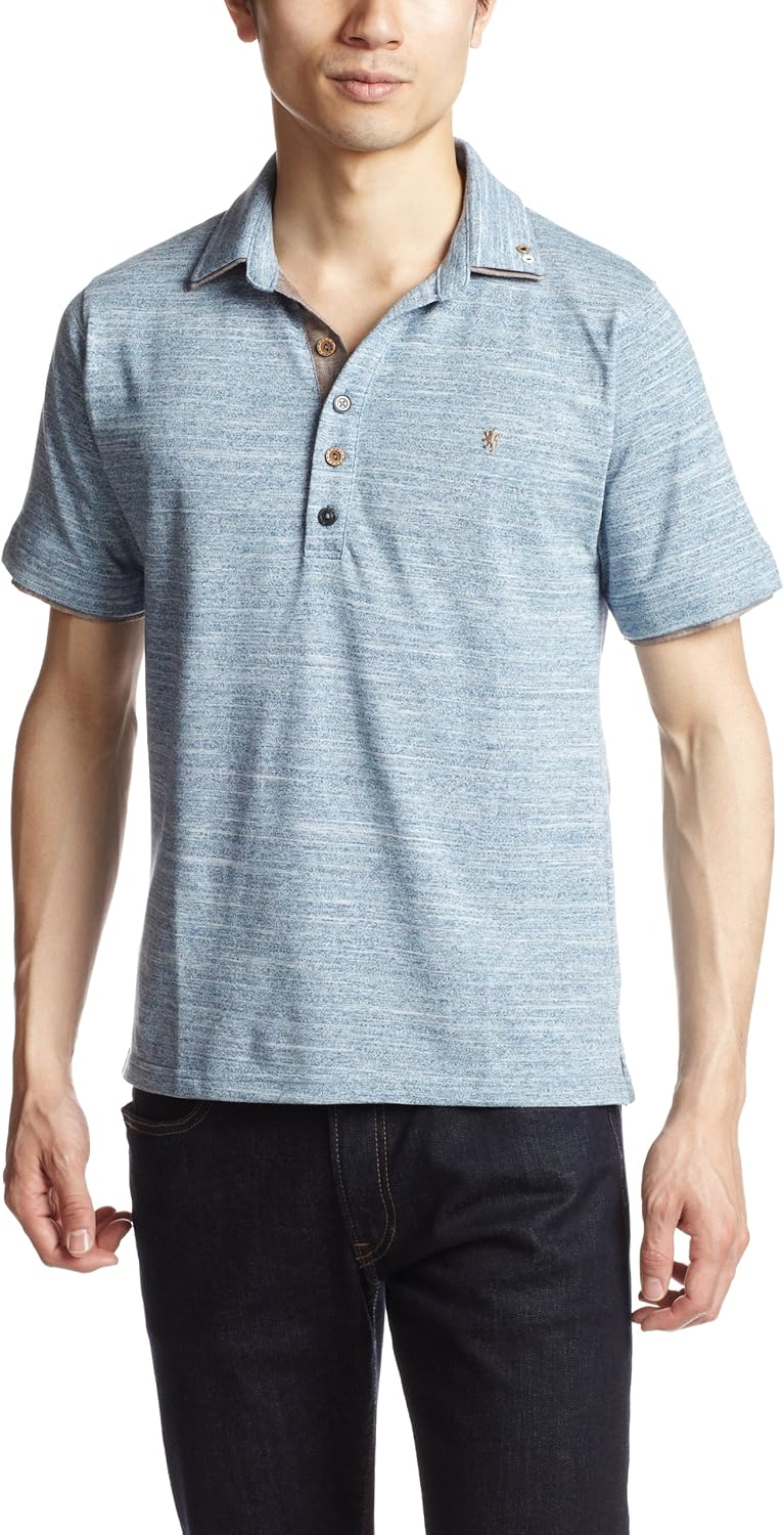 

Поло с градиентной окраской и меланжевой текстурой Pincponc, темно-синий