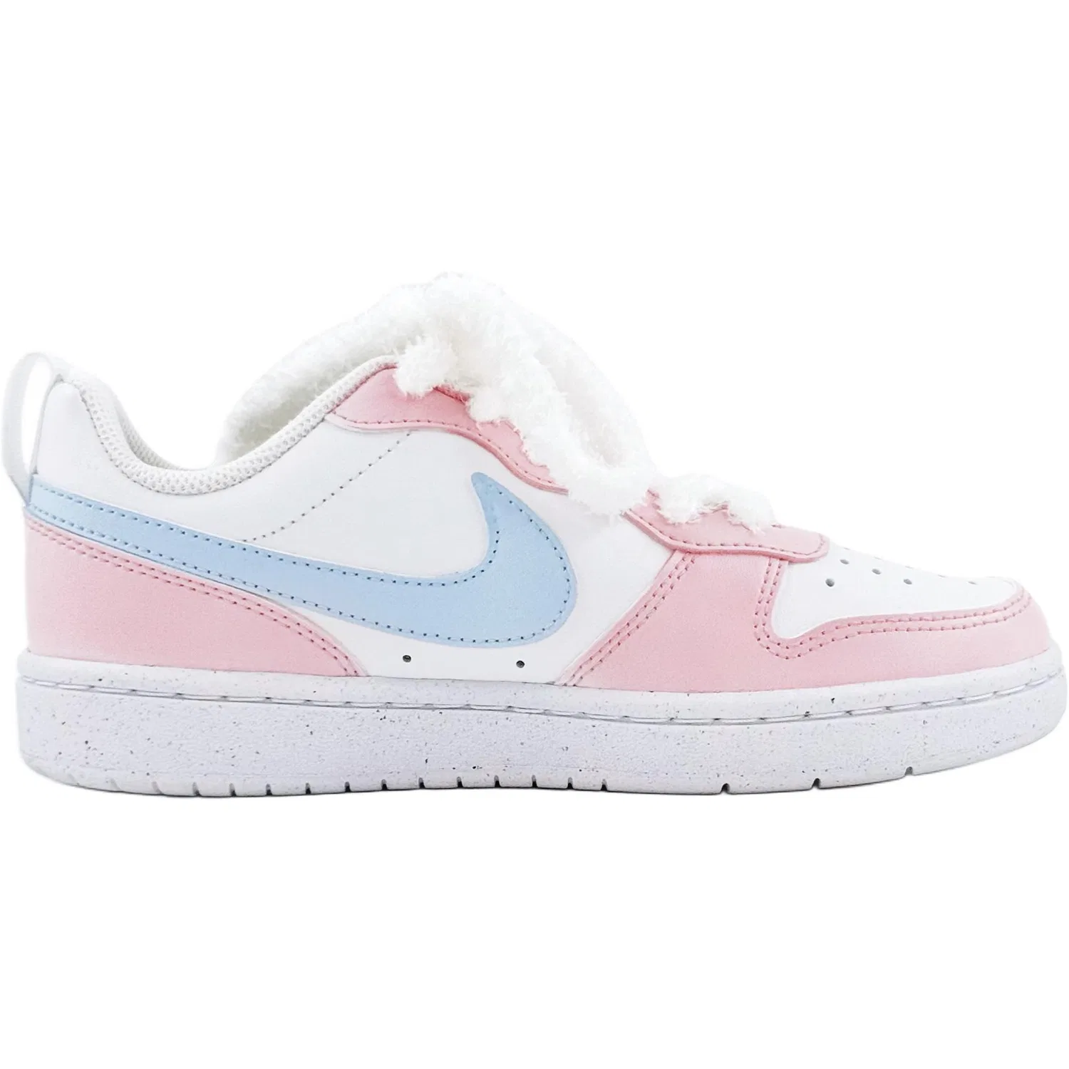 Детские кеды Nike Court Borough Peach Bunny с розово-голубым дизайном — фото 4