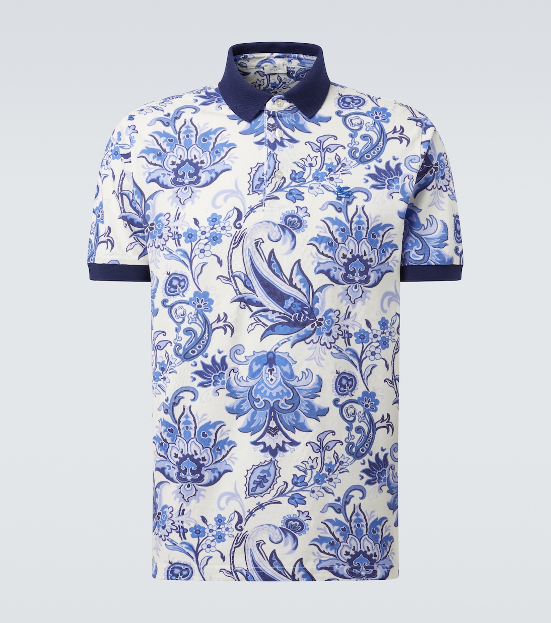 

Хлопковая пике-поло с цветочным принтом Etro, Blue Exclusive