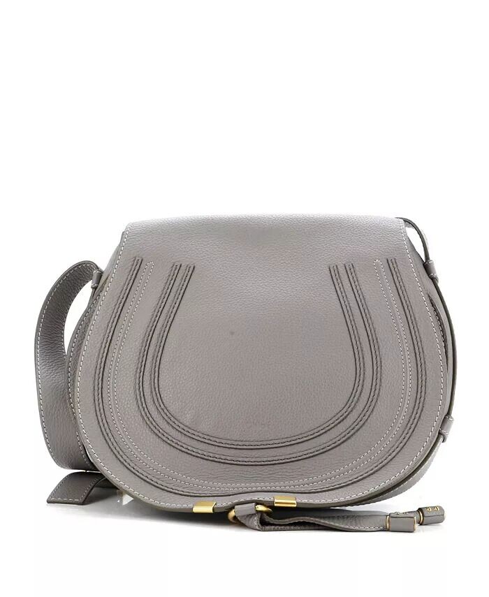

Кожаная сумка-седло Marcie среднего размера Pre-Owned Chloe, серый