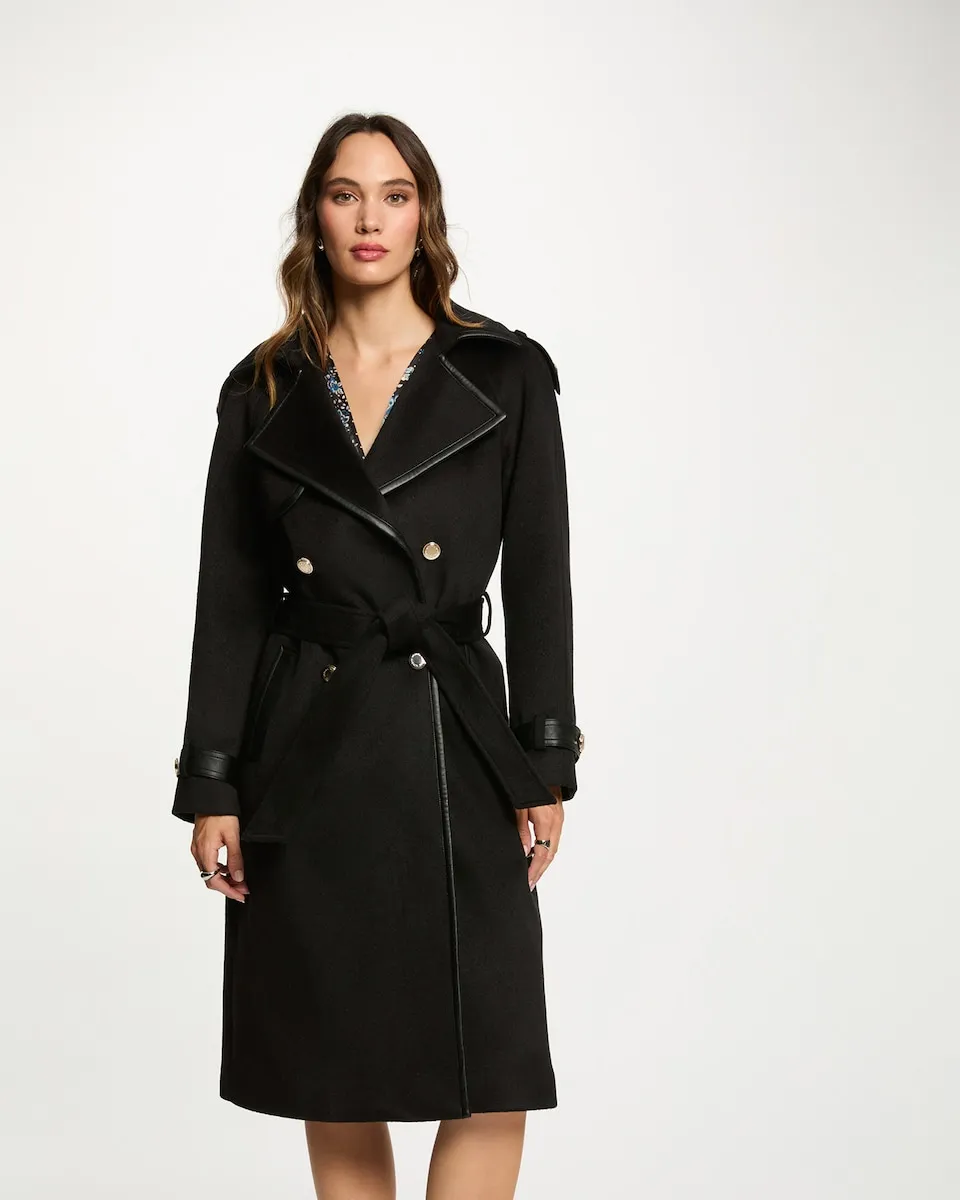 

Женский приталенный тренч с воротником-пиджаком Morgan, черный