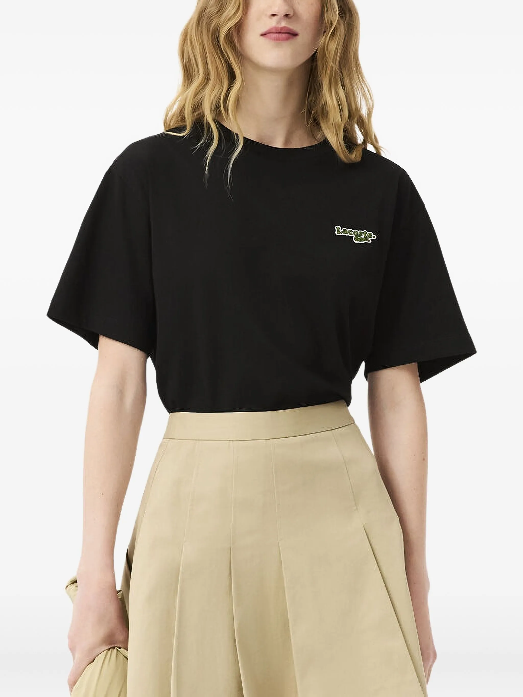 

Футболка с вышитым логотипом Lacoste, черный