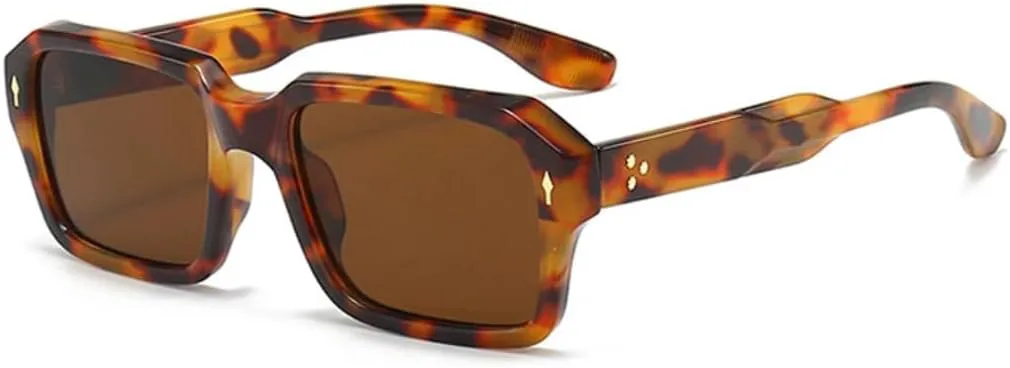 

Солнцезащитные очки для мужчин и женщин - защита UV400 - линзы Punk Rivets Clear Ocean Gradient для занятий спортом на открытом воздухе и вождения DSVIGF, Leopard Tea