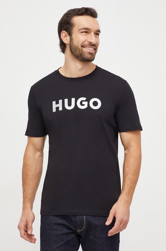

Хлопковая футболка Hugo, черный