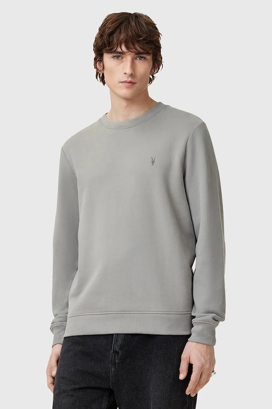 

Хлопковая толстовка RAVEN CREW Allsaints, серый
