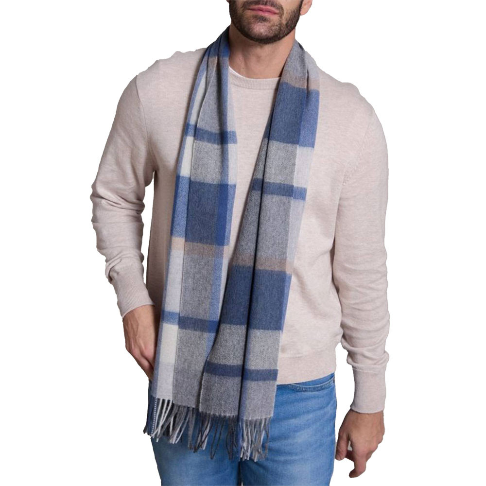 

Шарф из мериносовой шерсти Alashan Prague Check (для взрослых), Blue Combo