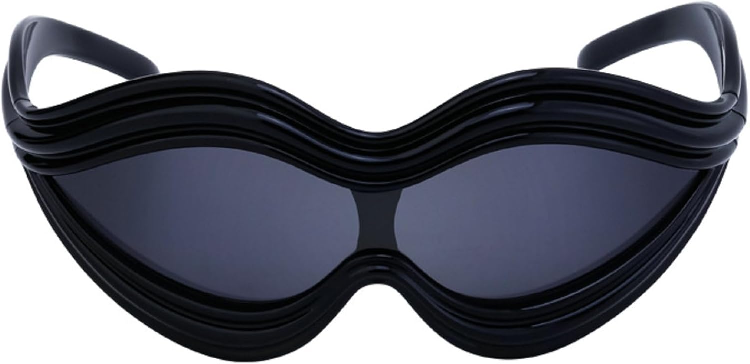 

Солнцезащитные очки с увеличенными губами для женщин, модные солнцезащитные очки Y2k для мужчин, панк-очки, цельные солнцезащитные очки, уникальные солнцезащитные очки неправильной формы mincl, Black