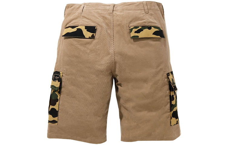 Bape 1st Camo Corduroy Wide 6Pocket Shorts A BATHING APE, Светлая Умбра — фото 3