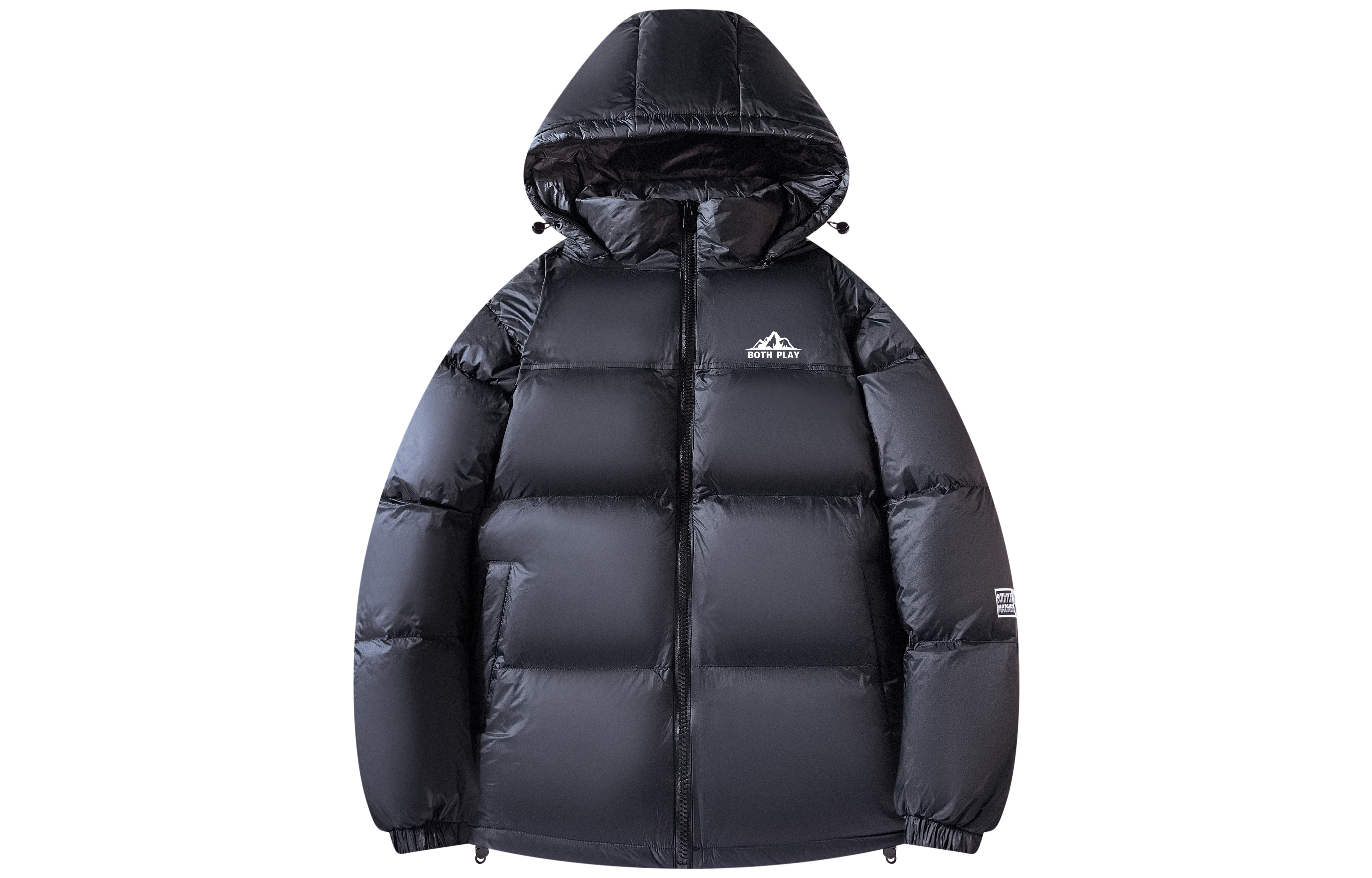 

Пуховик Unisex BOTH PLAY, черный с воротником стойкой (69918)