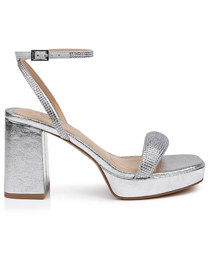 Женские сандалии на платформе Teddi Jewel Badgley Mischka, серебро — фото 2