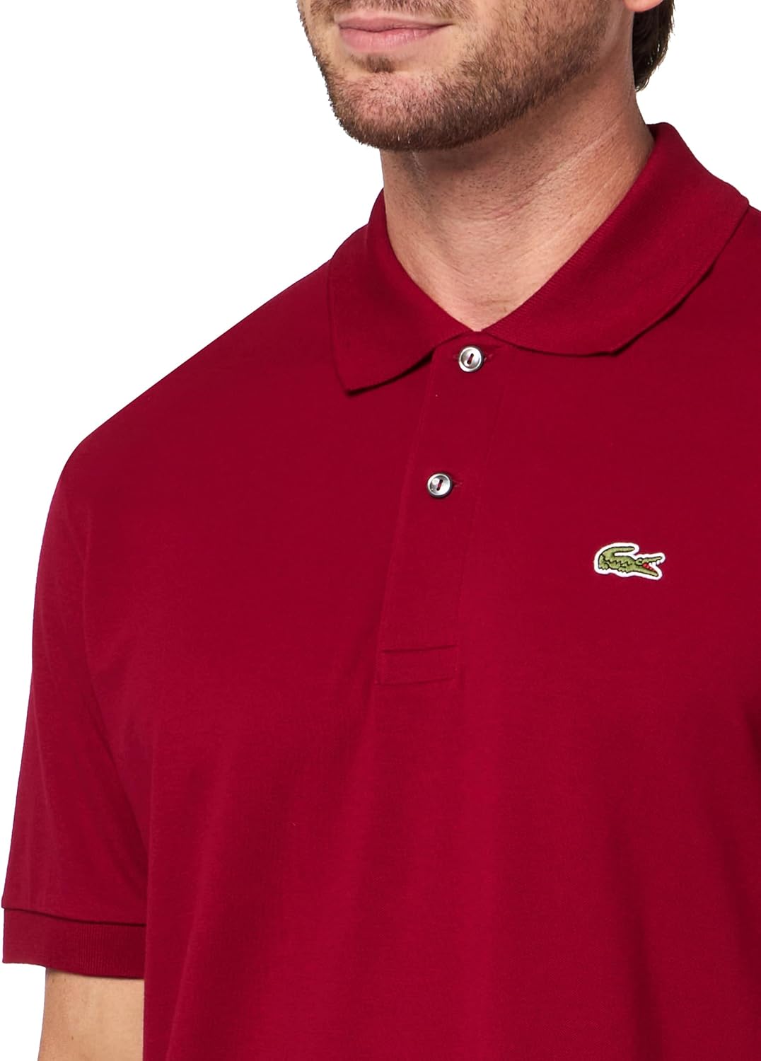 Мужская поло Lacoste Classic Fit L.12.12 из легкого пике, Bordeaux — фото 3