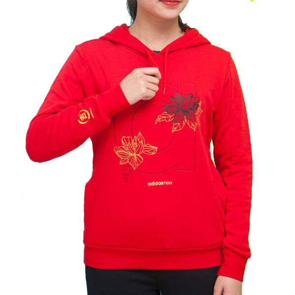Толстовка с капюшоном neo sweat hd sports красная Adidas, красный — фото 3