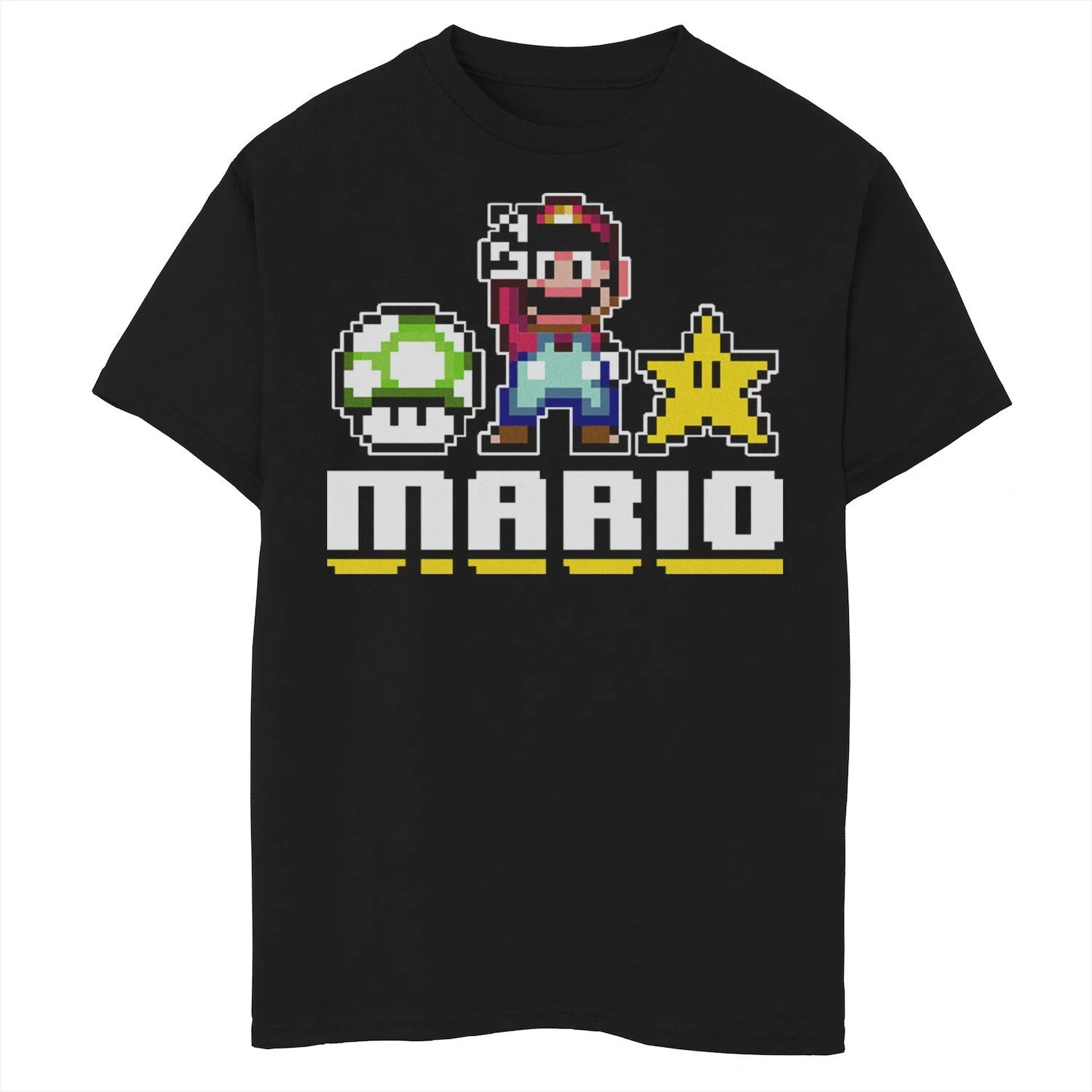 

Футболка с пиксельным логотипом Super Mario Bros. для мальчиков 8–20 лет Licensed Character