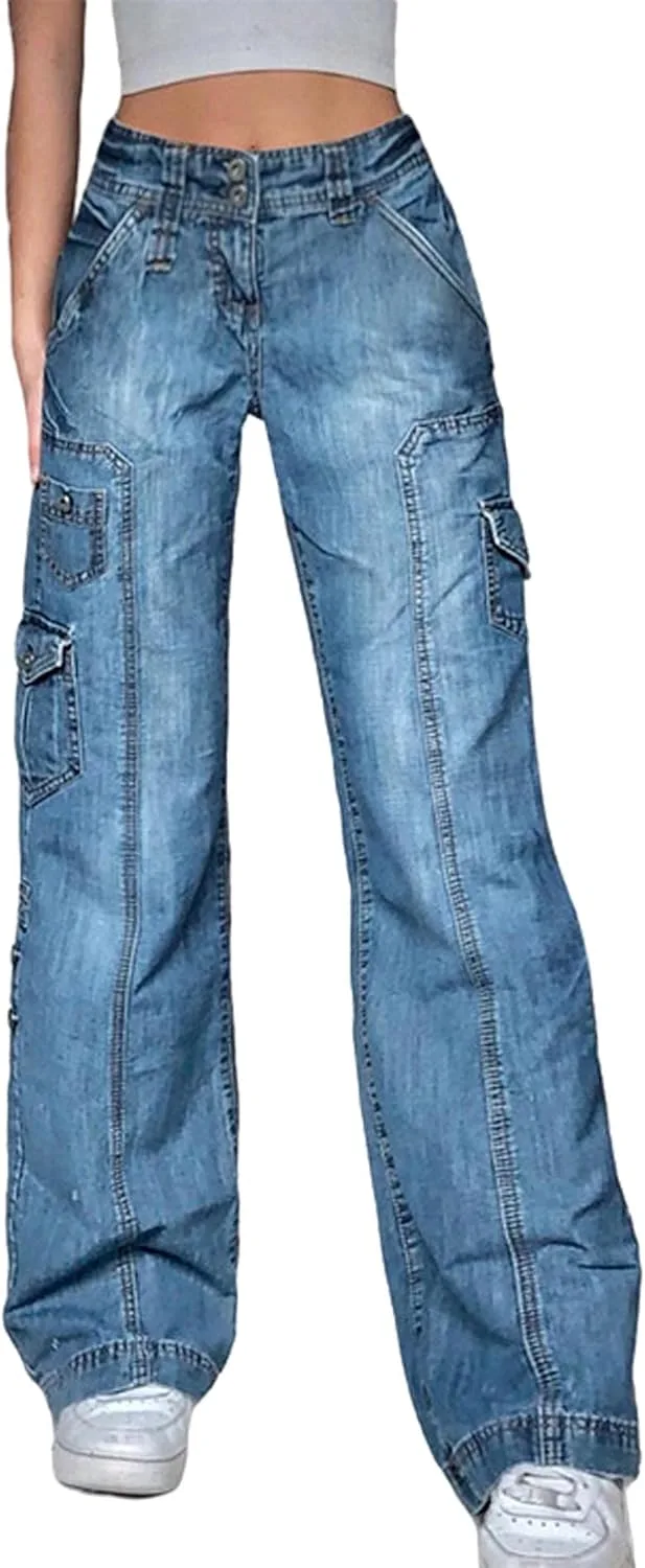 

SOMTHRON женские джинсы с высокой талией и боковыми карманами