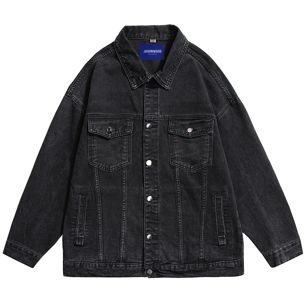 

Осенне-зимняя модель Джинсовая куртка Unisex JASONWOOD, черный (на флисе и утепленная)
