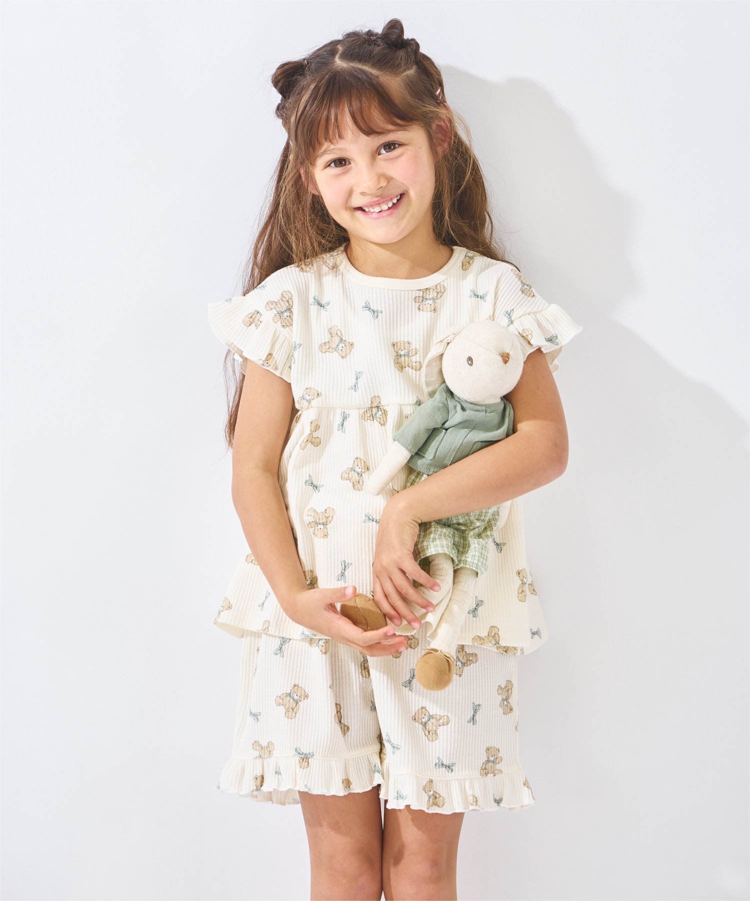 Пижама с вафельной текстурой по всей поверхности Ever Closet, Mint Bear
