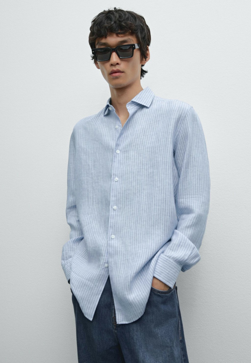 

Рубашка Massimo Dutti, цвет Mottled Light Blue