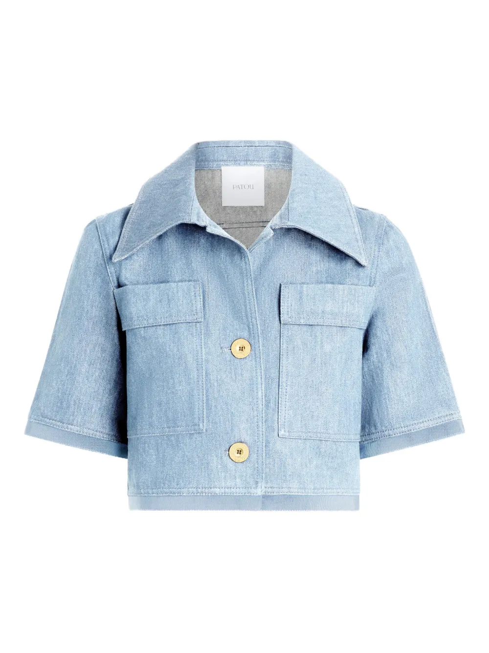 

Укороченный жакет с короткими рукавами Patou, синий