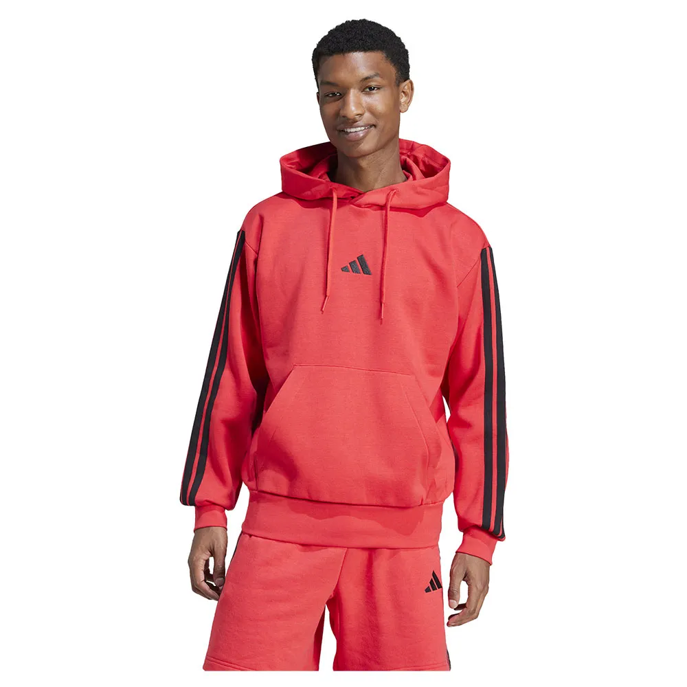 

Худи adidas Essentials 3 Stripes Fleece, красный
