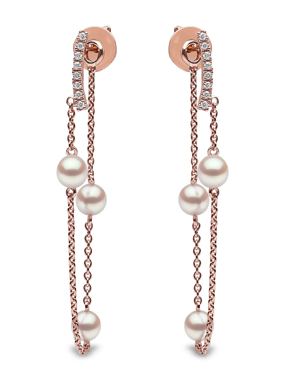 

Серьги Trend из розового золота с жемчугом и бриллиантами Yoko London, розовый