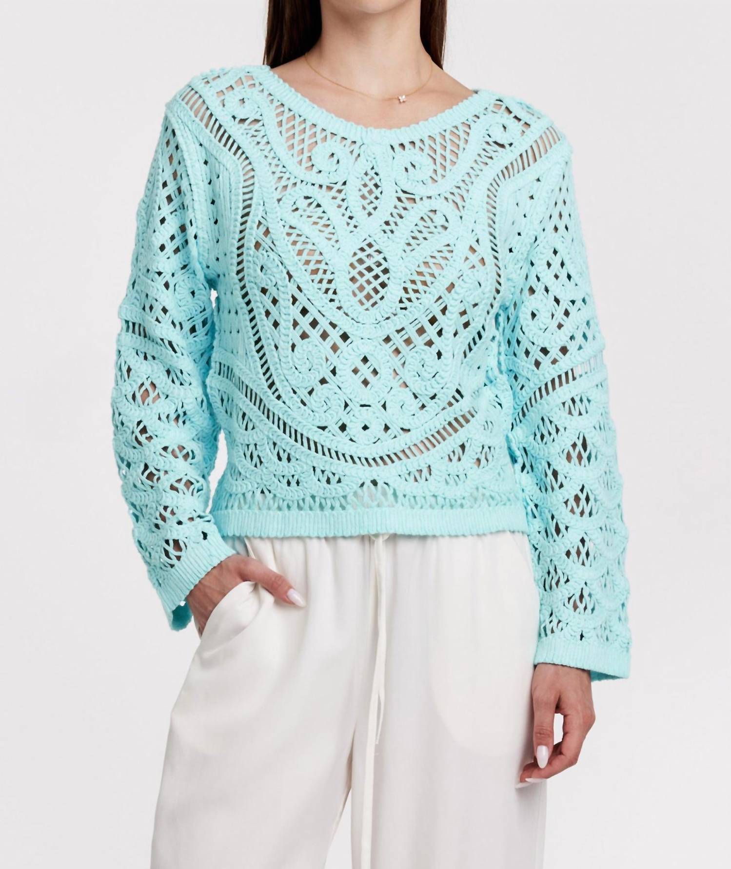 

Амалина Вязаный топ в синем Another Love