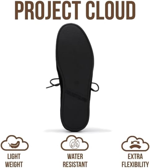 Мужские туфли Project Cloud из 100 натуральной кожи - лоферы на шнуровке с эффектом памяти - легкие и нескользящие туфли для мужчин для повседневной носки (Denver), черный — фото 4