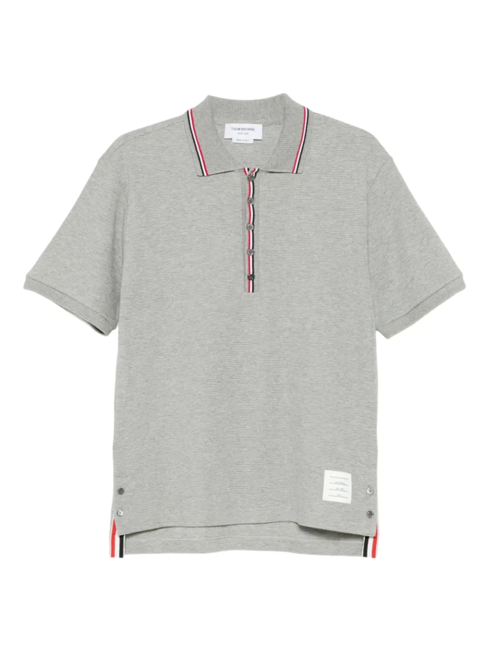 

Поло с нашивкой-логотипом THOM BROWNE, серый
