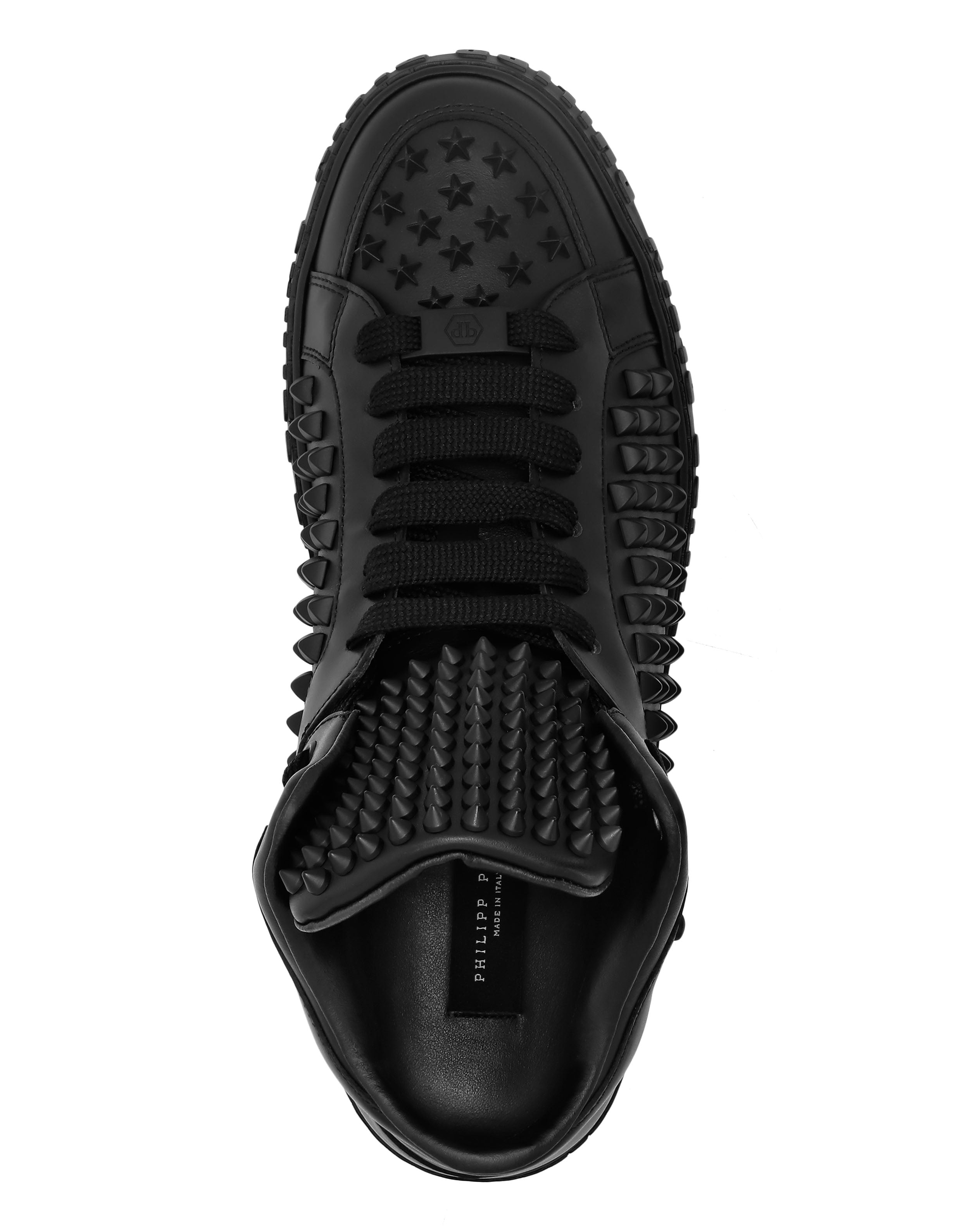 Кеды Mid-Top из кожи Nappa с шипами PHILIPP PLEIN, белый — фото 3