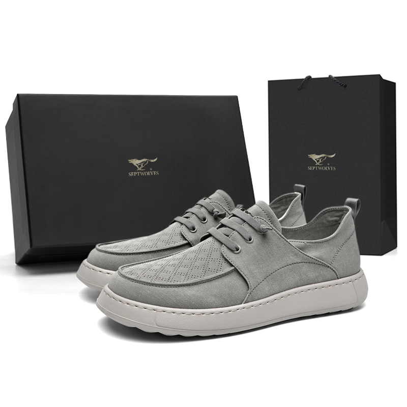 

SEPTWOLVES Мужские повседневные туфли мужские низкие хаки/серый, цвет Gray (Standard Leather Shoe Size)