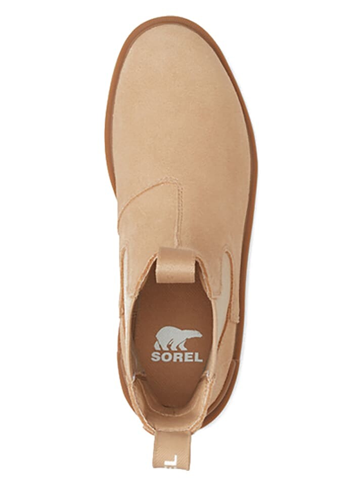 Ботинки челси женские Sorel Leder кожаные высокие, бежевый — фото 3