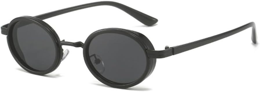 

Модные овальные солнцезащитные очки в стиле панк для женщин, винтажные градиентные очки с защитой от УФ-излучения UV400, трендовые солнцезащитные очки для мужчин MTZJH, Black Gray