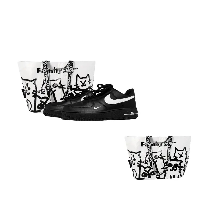 

Nike Кроссовки Air Force 1 противоскользящие износостойкие низкие для скейтбординга унисекс черно-белые, цвет Black White