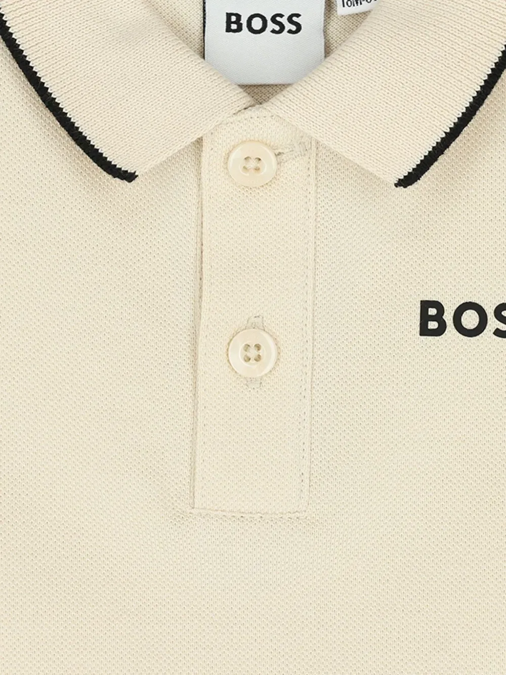 Рубашка-поло с контрастной отделкой Boss Kidswear, нейтральный — фото 3