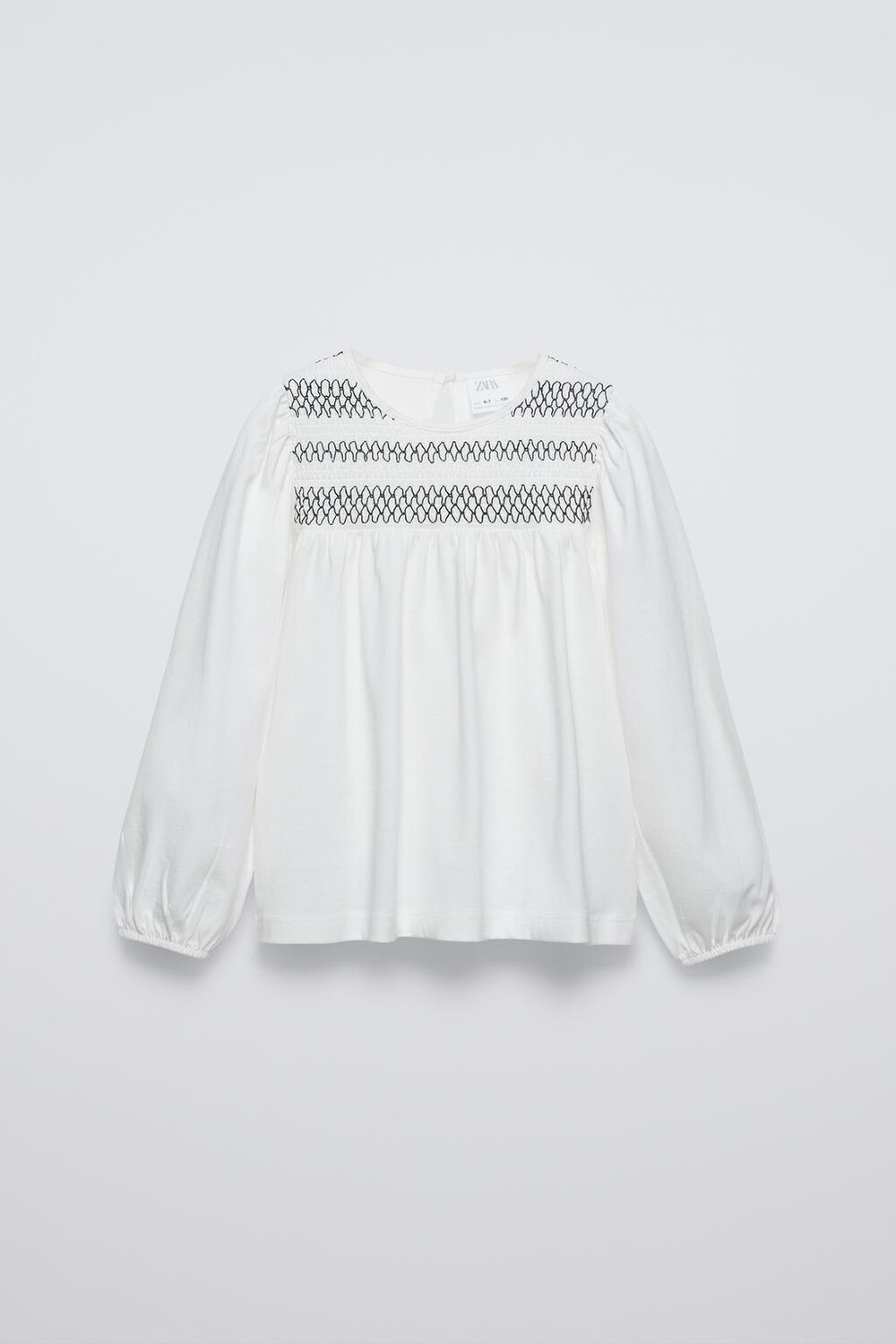 

Блузка с эластичными деталями ZARA, белый